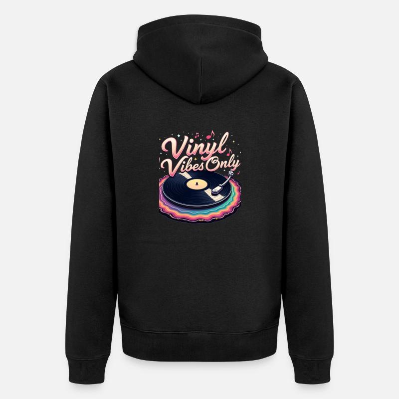 Vibrations vinyle uniquement - Veste à capuche bio Premium Unisexe - noir