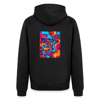 Abstract art of colorful swirls - Unisex Premium Organic Zip Hoodie - black - Back - Nico (187cm)