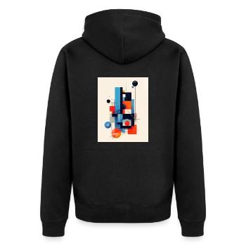 Abstract geometric composition - Unisex Premium Organic Zip Hoodie - black - Back - Nico (187cm)