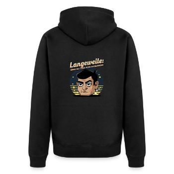 Boredom level extreme 01 - Unisex Premium Organic Zip Hoodie - black - Back - Nico (187cm)