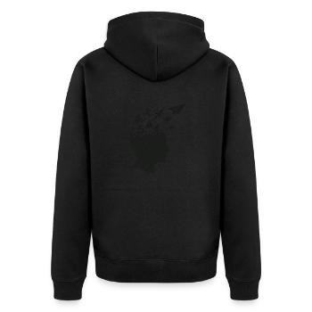Flight of thought - Unisex Premium Organic Zip Hoodie - black - Back - Nico (187cm)