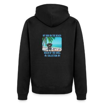 Mon chien sur la plage - Veste à capuche bio Premium Unisexe - noir - Dos - Nico (187cm)