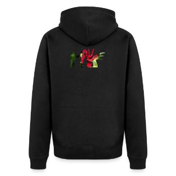 L'Amour des Mains - Veste à capuche bio Premium Unisexe - noir - Dos - Nico (187cm)
