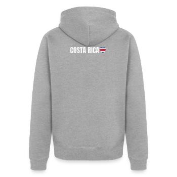 Costa Rica - Veste à capuche bio Premium Unisexe - gris chiné - Dos - Nico (187cm)