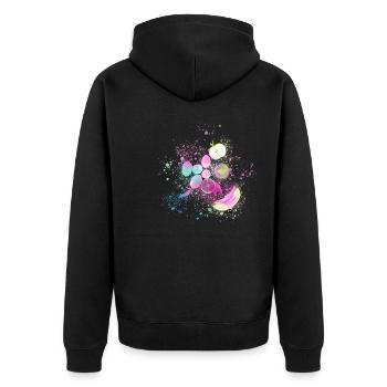 fruits, fruits, citrons, bananes, citrons - Veste à capuche bio Premium Unisexe - noir - Dos - Nico (187cm)