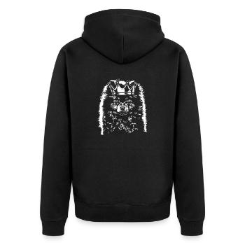 ZWERGSPITZ Poméranie Krone Chiens Chiens Wilsigns - Veste à capuche bio Premium Unisexe - noir - Dos - Nico (187cm)