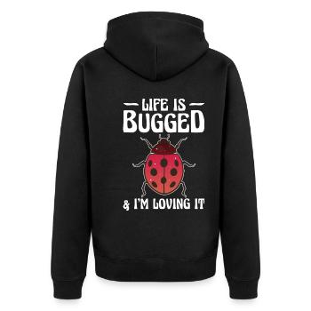 Insekten - Unisex Premium Bio Zip Hoodie - Schwarz - Hinten - Nico (187cm)