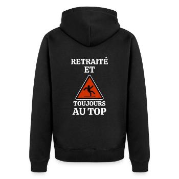 Retraité et toujours au top - Veste à capuche bio Premium Unisexe - noir - Dos - Nico (187cm)