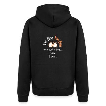 I'ts Fine - Unisex Premium Bio Zip Hoodie - Schwarz - Hinten - Nico (187cm)