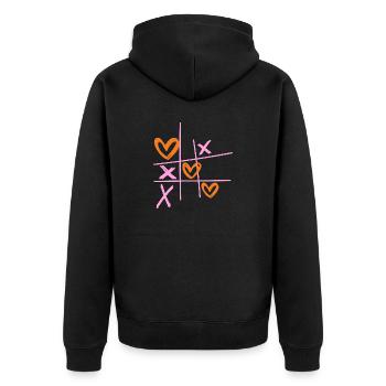 valentine love wins - Unisex Premium Bio Zip Hoodie - Schwarz - Hinten - Nico (187cm)