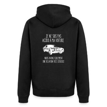 accro à ma voiture - Veste à capuche bio Premium Unisexe - noir - Dos - Nico (187cm)
