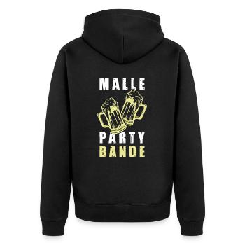 Malle Party Bande Bier Mallorca Spruch - Unisex Premium Bio Zip Hoodie - Schwarz - Hinten - Nico (187cm)