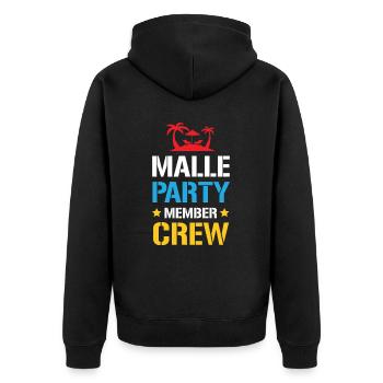 Malle Party Crew - Unisex Premium Organic Zip Hoodie - black - Back - Nico (187cm)