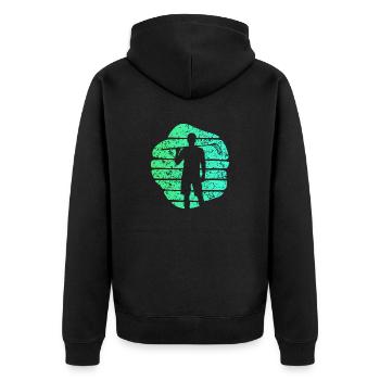 Floorball Unihockey Floorball player Bandy - Unisex Premium Organic Zip Hoodie - black - Back - Nico (187cm)