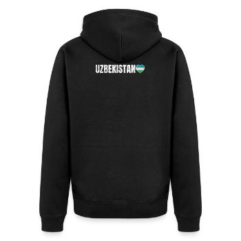 Ouzbékistan - Veste à capuche bio Premium Unisexe - noir - Dos - Nico (187cm)