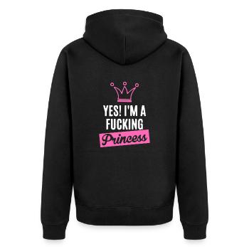 Je suis un PRINCESS !!! - Veste à capuche bio Premium Unisexe - noir - Dos - Nico (187cm)