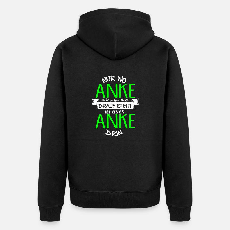 ANKE die Echte - Unisex Premium Bio Zip Hoodie - Schwarz