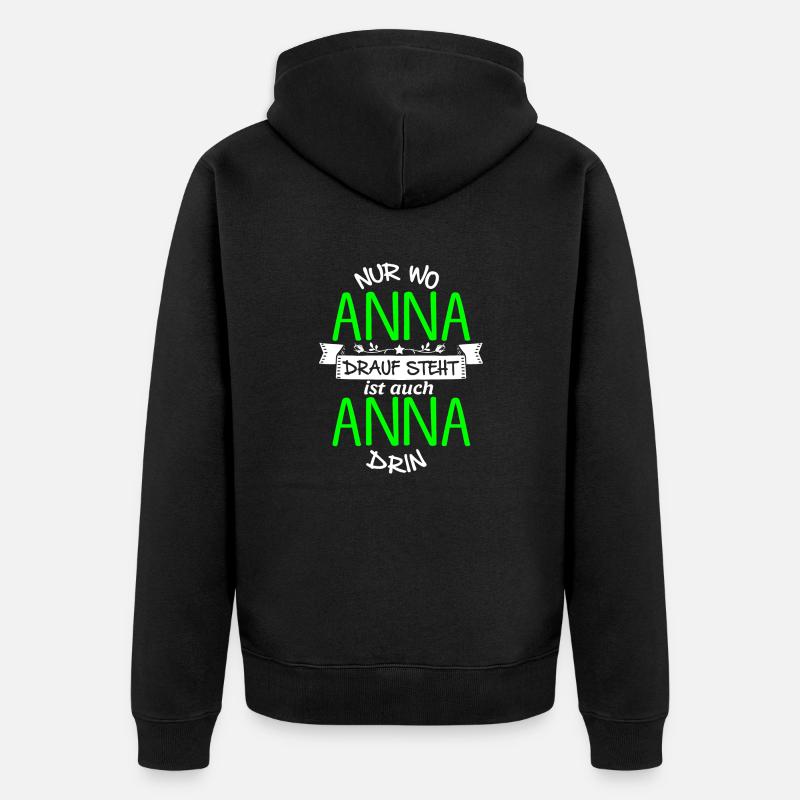 ANNA die Echte - Unisex Premium Bio Zip Hoodie - Schwarz