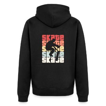 Skate Retro - Skater - Skateboard - Skateboarder - Veste à capuche bio Premium Unisexe - noir - Dos - Nico (187cm)