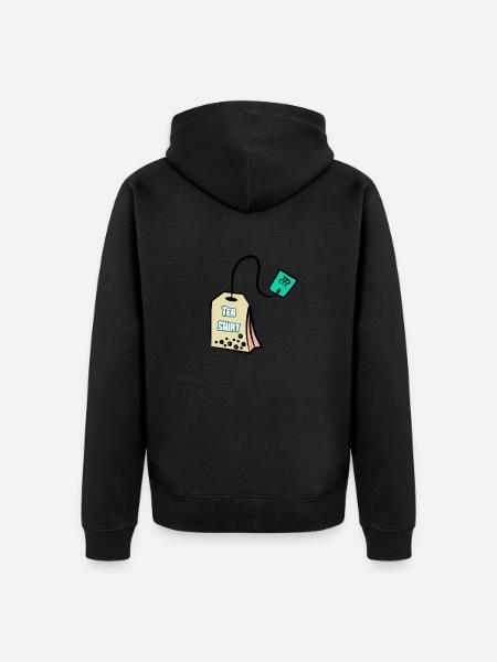 Tea Shirt - Tshirt - Unisex Premium Bio Zip Hoodie - Schwarz