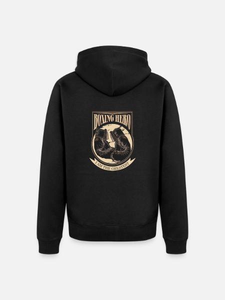 Boxing Hero - The Greatest - On Dark - Unisex Premium Organic Zip Hoodie - black