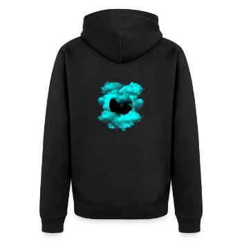 Trou noir turquoise nuage - Veste à capuche bio Premium Unisexe - noir - Dos - Nico (187cm)