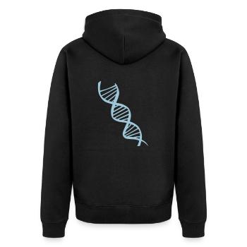 dna symbol - Unisex Premium Bio Zip Hoodie - Schwarz - Hinten - Nico (187cm)