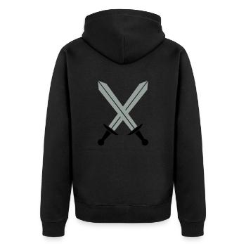 Crossed swords - Unisex Premium Organic Zip Hoodie - black - Back - Nico (187cm)