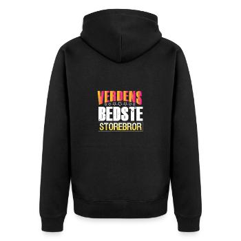 Die weltbesten Samerer mit dem großen Bruder - Unisex Premium Bio Zip Hoodie - Schwarz - Hinten - Nico (187cm)