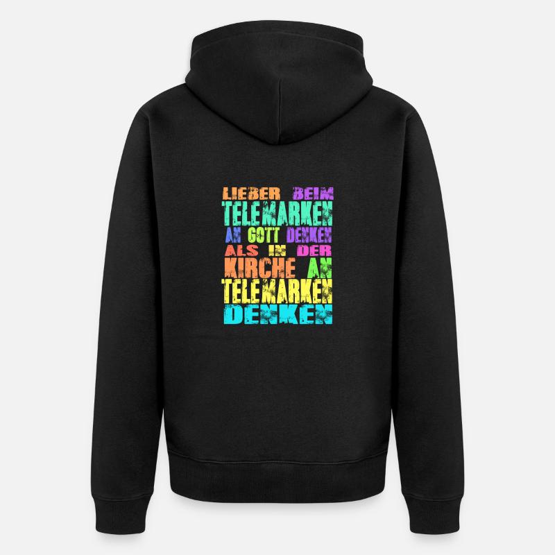 Telemarken Kirche - Unisex Premium Bio Zip Hoodie - Schwarz