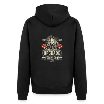 Grill T Shirt Beef Steak Is The Perfect Upgrade - Unisex Premium Bio Zip Hoodie - Schwarz - Hinten - Nico (187cm)