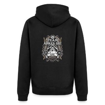 Ischgl Team Apres Ski - Unisex Premium Bio Zip Hoodie - Schwarz - Hinten - Nico (187cm)