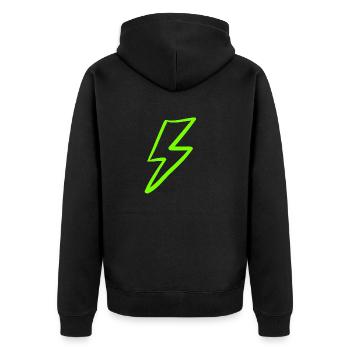 Lightning light electricity storm gift - Unisex Premium Organic Zip Hoodie - black - Back - Nico (187cm)