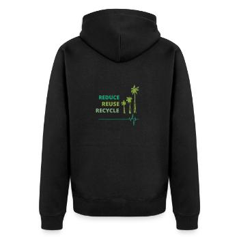 Écologique : Reduce, Reuse, Recycle. - Veste à capuche bio Premium Unisexe - noir - Dos - Nico (187cm)