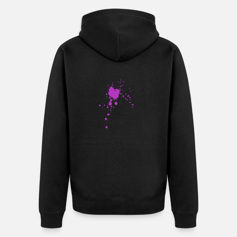 Farbspritzer Farbflecken Flecken Klecks - Unisex Premium Bio Zip Hoodie - Schwarz