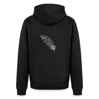 Feather Feathers Indian Gift - Unisex Premium Organic Zip Hoodie - black - Back - Nico (187cm)