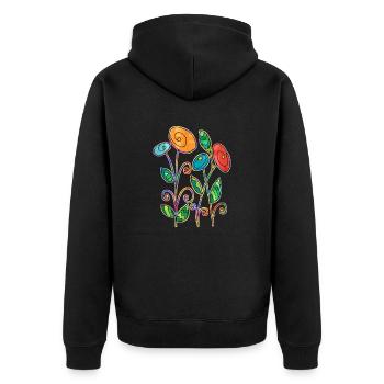 Fleurs - Veste à capuche bio Premium Unisexe - noir - Dos - Nico (187cm)