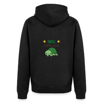 Turtle Enthusiast - Unisex Premium Organic Zip Hoodie - black - Back - Nico (187cm)