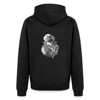 Max and Moritz Busch teachers Lämpel - Unisex Premium Organic Zip Hoodie - black - Back - Nico (187cm)