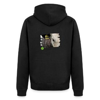 Vache : Ne regarde pas! - Veste à capuche bio Premium Unisexe - noir - Dos - Nico (187cm)
