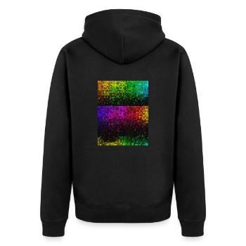 Colorful mosaic disco ball design - Unisex Premium Organic Zip Hoodie - black - Back - Nico (187cm)