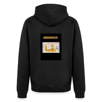 america - Veste à capuche bio Premium Unisexe - noir - Dos - Nico (187cm)