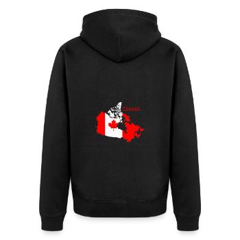 Toronto Canada Kanada Flagge Kanadier Fahne Fan - Unisex Premium Bio Zip Hoodie - Schwarz - Hinten - Nico (187cm)