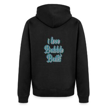 I love Bubble Butts - Unisex Premium Organic Zip Hoodie - black - Back - Nico (187cm)