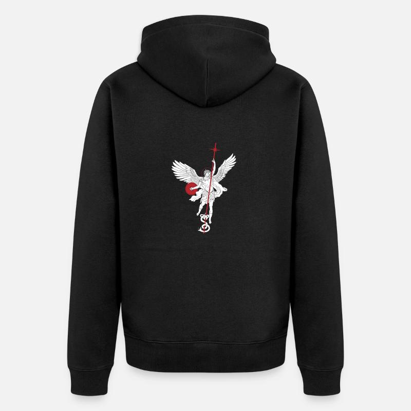 St Michel Blanc - Unisex Premium Bio Zip Hoodie - Schwarz