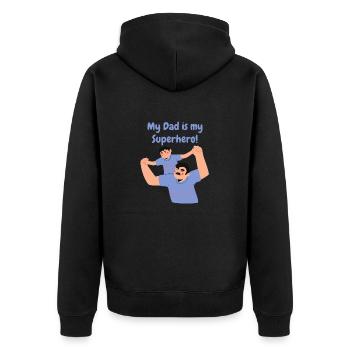 My Dad is my Superhero - Fête des pères - Le jour de la fête - Veste à capuche bio Premium Unisexe - noir - Dos - Nico (187cm)