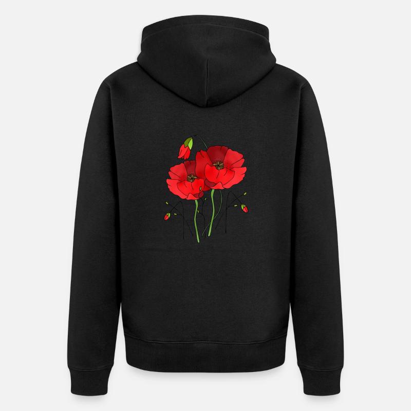 Fleurs - Veste à capuche bio Premium Unisexe - noir