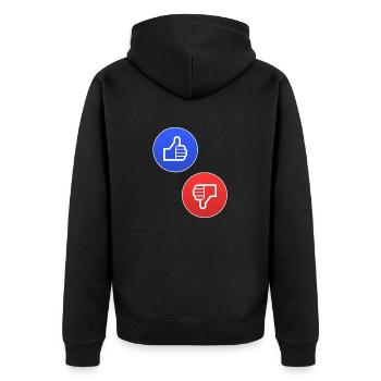 Thumbs up thumbs down Yes no Yes No Gift - Unisex Premium Organic Zip Hoodie - black - Back - Nico (187cm)