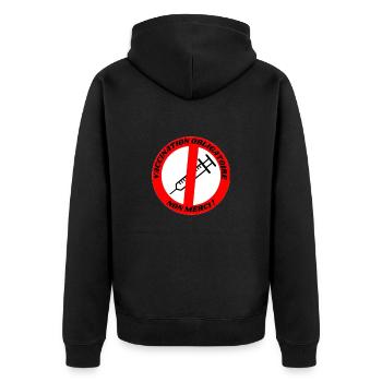 Vaccination obligatoire non merci ! - Veste à capuche bio Premium Unisexe - noir - Dos - Nico (187cm)