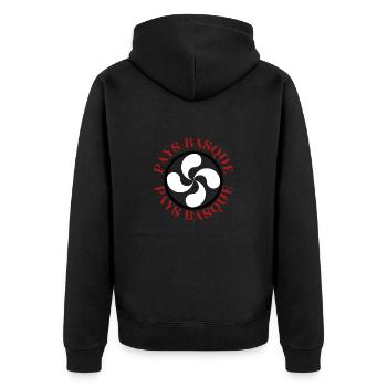 BASKENLAND 2 - Unisex Premium Bio Zip Hoodie - Schwarz - Hinten - Nico (187cm)